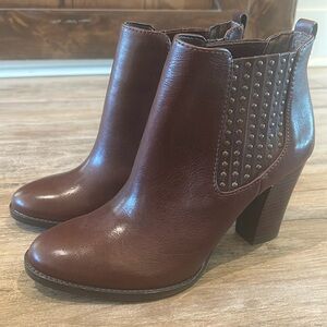 Antonio Melani Casual Leather Block Heel Booties